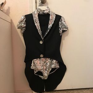 Tuxedo style jazz dance costume